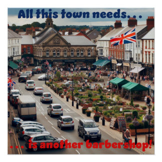 Barbershop Town Perfect Poster