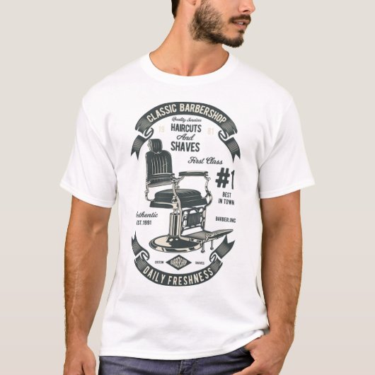Barberstoel 1 t-shirt (Voorkant)