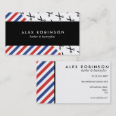 Barberstrepen en schaar visitekaartje (Voorkant / Achterkant)