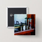 Barbervoorraad Vierkante Button 5,1 Cm (Voorkant /achterkant)