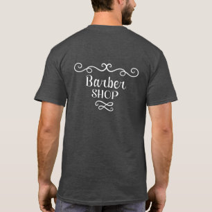 Barberwinkel, eenvoudige naam, grijze witte merkna t-shirt