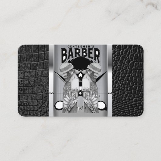 Barberwinkel logo/schedel visitekaartje (Voorkant)