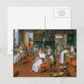 Barberwinkel met apen en katten briefkaart (Voorkant / Achterkant)