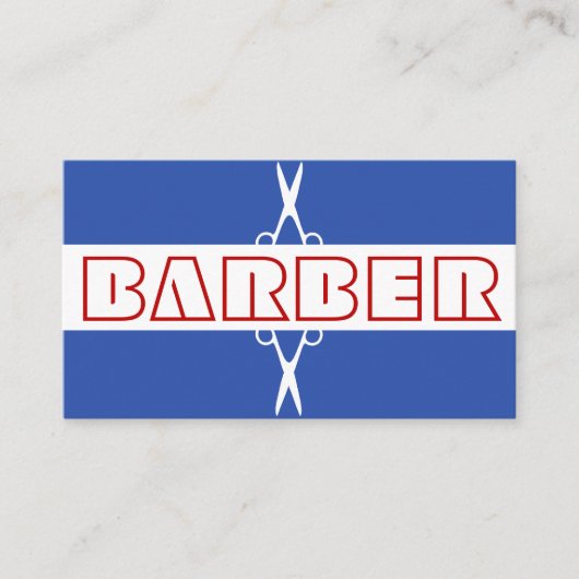 Barberwinkel modern rood wit Visitekaartje (Voorkant)