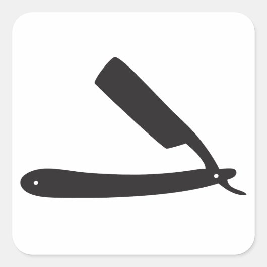 barberwinkel razor vierkante sticker (Voorkant)