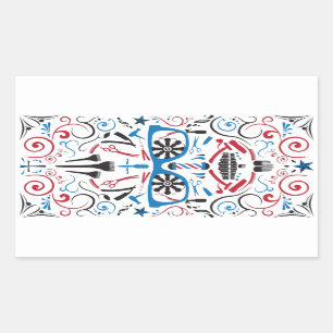 barberwinkel rechthoekige sticker