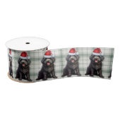 Barbet Black Dog Holiday Plaid Grappige Kerst Lint (Spoel)