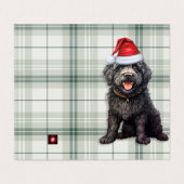 Barbet Christmas Chien Vert Vacances Plaid (Outside Unfolded)