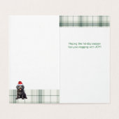 Barbet Christmas Chien Vert Vacances Plaid (Inside Unfolded)