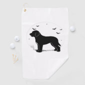 Barbet Dog - Halloween Moon Silhouette Oversized T Golfhanddoek (Insitu)