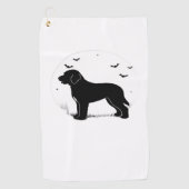Barbet Dog - Halloween Moon Silhouette Oversized T Golfhanddoek (Voorkant)