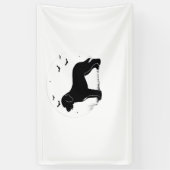 Barbet Dog - Halloween Moon Silhouette Oversized T Spandoek (Verticaal)
