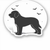 Barbet Dog - Halloween Moon Silhouette Oversized T Sticker (Voorkant)