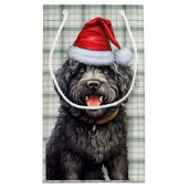 Barbet Dog Holiday Green Plaid Kerstmis Klein Cadeauzakje (Achterkant)