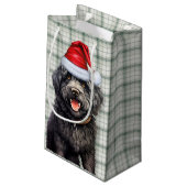 Barbet Dog Holiday Green Plaid Kerstmis Klein Cadeauzakje (Achterkant Gekanteld)