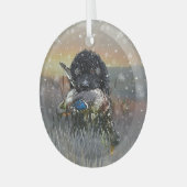 Barbet, Franse waterhond Glas Ornament (Voorkant links)