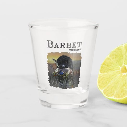 Barbet, Franse waterhond Shot Glas (Voorkant)