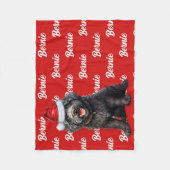 Barbet Hondennaam Patroon Kerstmis Fleece Deken (Voorkant)