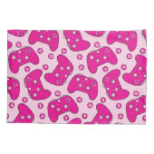 Barbiecore Gamer Schattige Girly Hot Pink Controll Kussensloop (Achterkant-Links)