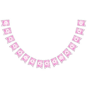 Barbiecore Roze en Felroze Modepatroon Vlaggetjes