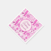 Barbiecore Roze en Hot Roze Mode Patroon Servet (Hoek)