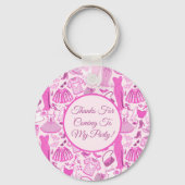 Barbiecore Roze en Hot Roze Mode Patroon Sleutelhanger (Achterkant)