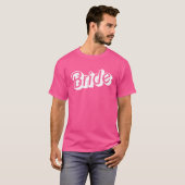Barbiecore Wit Hot Roze Bruid Slogan T-shirt (Voorkant volledig)