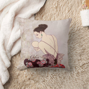 Barbier Art Deco Mode Afbeelding Le Bonheur du Jou Kussen