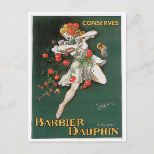 Barbier Dauphin beschermt  voedselkunst Briefkaart
