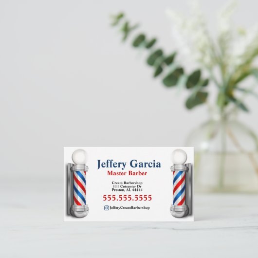 Barbier et Carte de visite de mât (Debout devant)