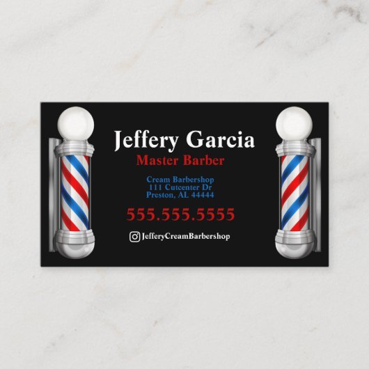 Barbier et Carte de visite de mât (Devant)