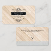 Barbier Étiquette rétro en cuir blanc luxuriant (Devant / Derrière)