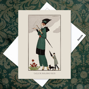 Barbier Green Suit Franse  Mode Briefkaart