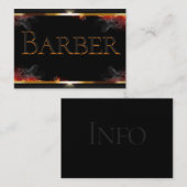 Barbier noir, gris, Carte de visite or (Devant / Derrière)