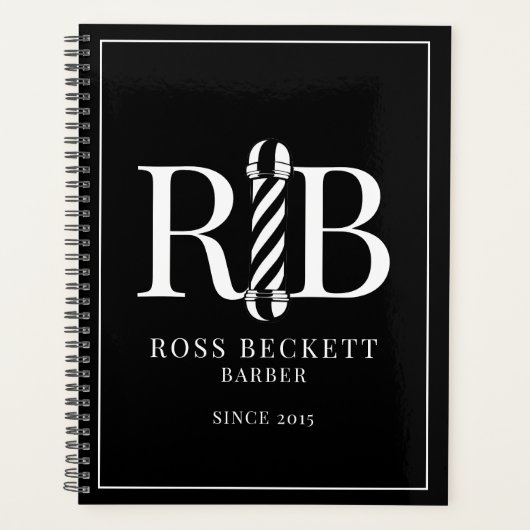 Barbier Pole Barbier Noir Blanc Rendez-vous (Devant)