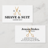 barbier professionnel cartes de visite (Devant / Derrière)