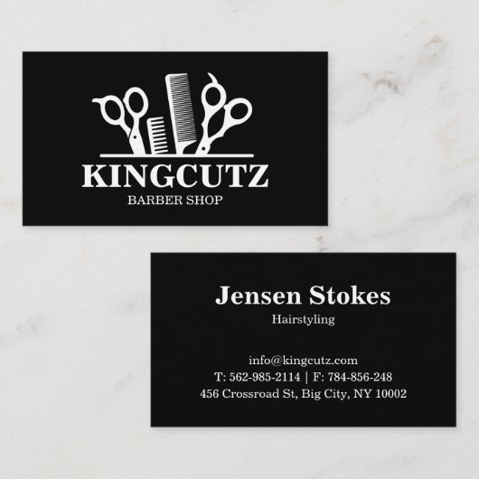 barbier professionnel cartes de visite (Devant / Derrière)