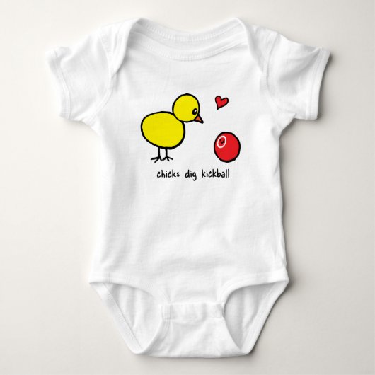Barboteuse de bébé - fouille Kickball de poussins (Devant)