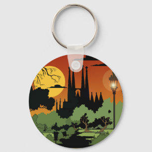 Barcelona 2,25-inch Basic Button Sleutelhanger