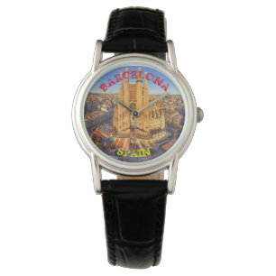 Barcelona Black Leather Watch Horloge
