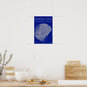 Barcelona Blueprint City Map Poster – Minimal Wall (Keuken)