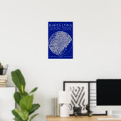 Barcelona Blueprint City Map Poster – Minimal Wall (Thuiskantoor)