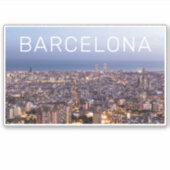 Barcelona Catalonia Sunset Skyline Spanje Cityscap Sticker (Voorkant)