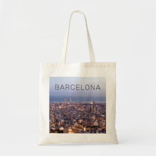 Barcelona Catalonia Sunset Skyline Spanje Cityscap Tote Bag