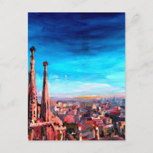 Barcelona City View And Sagrada Familia Briefkaart
