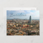 Barcelona-cityscape Briefkaart (Voorkant / Achterkant)