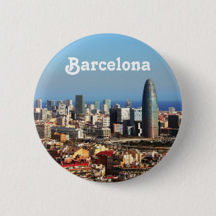 Barcelona-cityscape Ronde Button 5,7 Cm