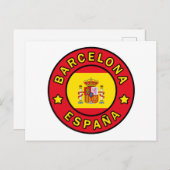 Barcelona España Briefkaart (Voorkant / Achterkant)