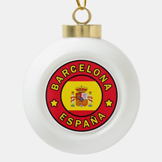Barcelona España Keramische Bal Ornament (Voorkant)