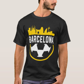 Barcelona Football Voetbal Fan Vintage City Skylin T-shirt